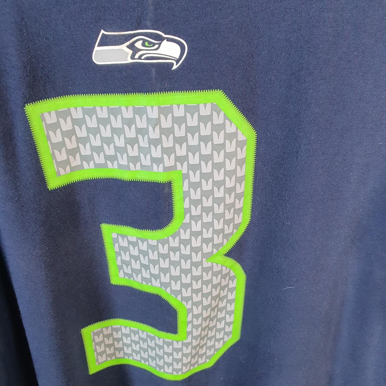 Vintage Nike NFL Seattle Seahwaks Wilson 3 T Shirt Shirt Men’s Large Blue Logo Athletic C9722