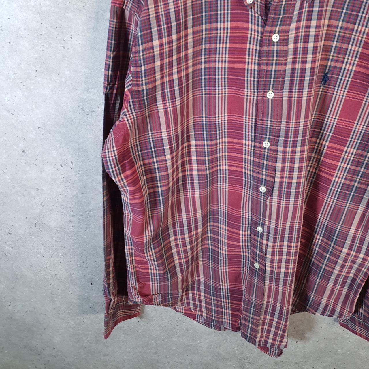 Vintage Ralph Lauren Button Down Shirt Men’s Large Checkered Classic Fit Pony Cotton