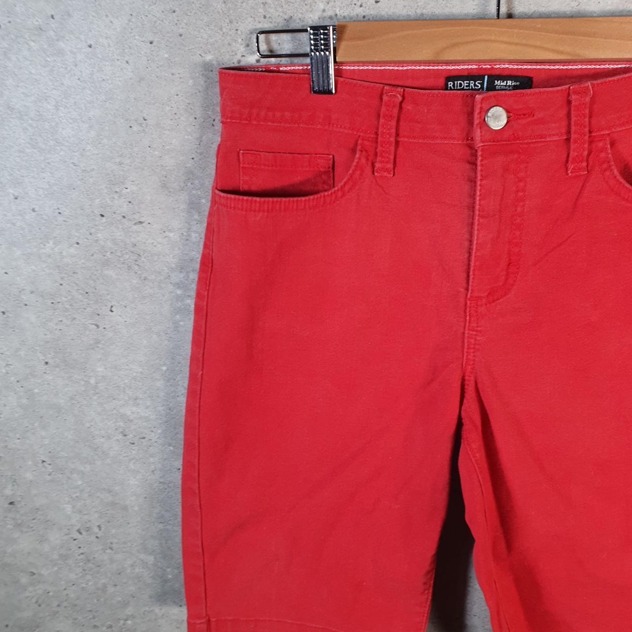 Vintage Lee Baggy Shorts Jorts Cargo Womens W30 Red Relaxed Denim