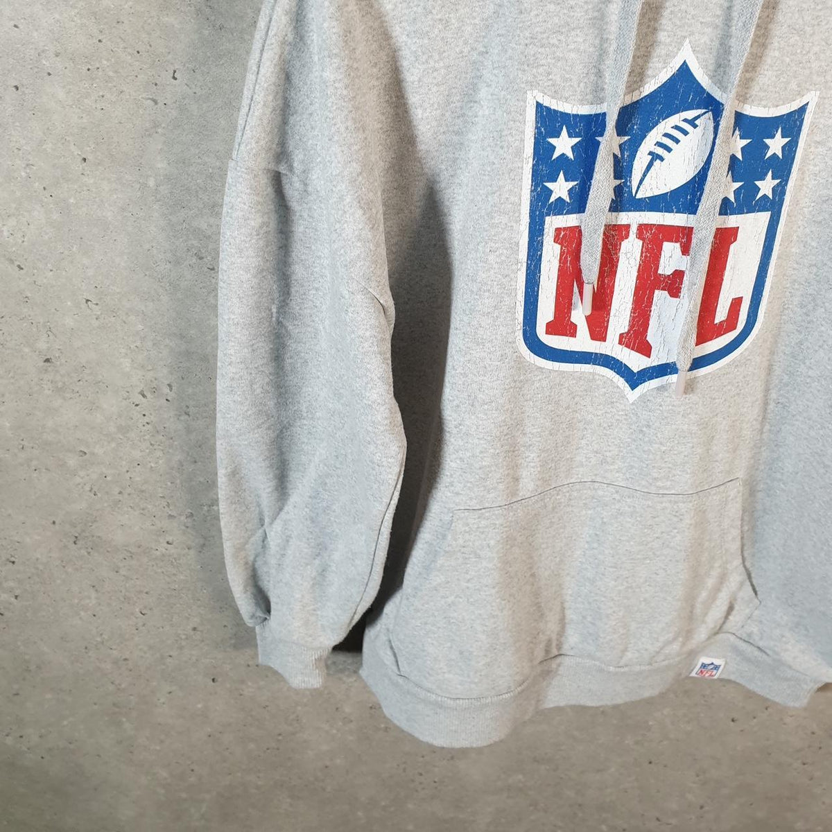 Vintage NFL Spellout Hoodie Mens Small Grey Pullover USA Pro Sport