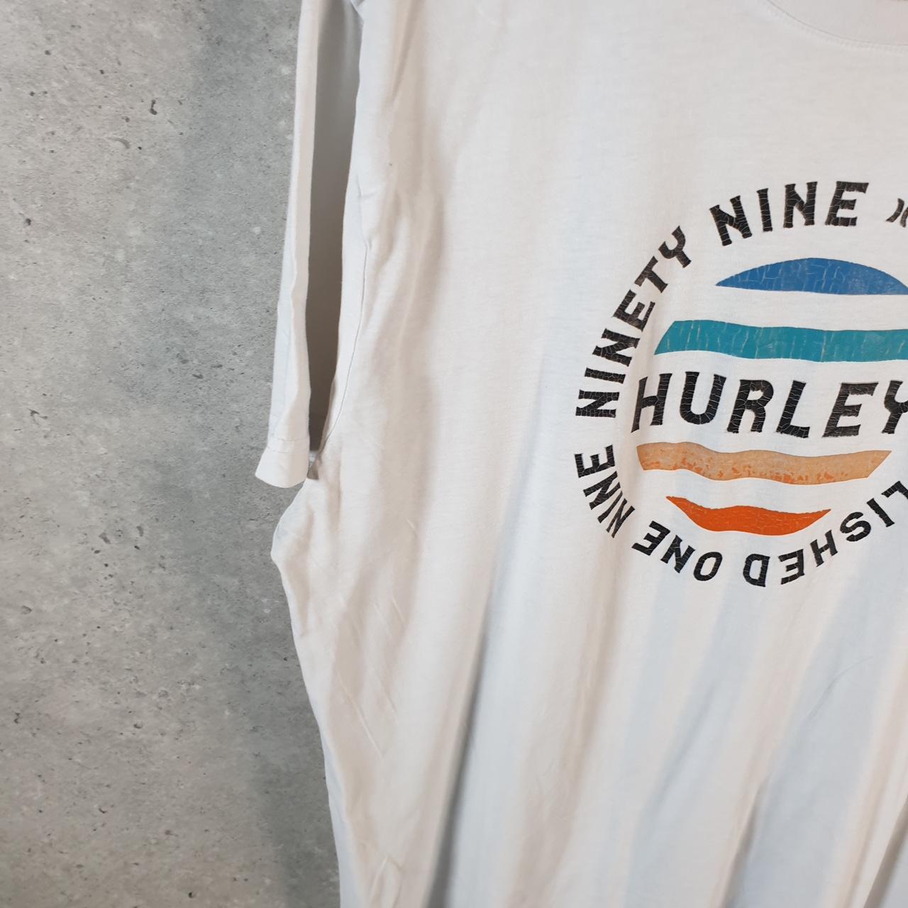 Vintage Hurley Graphic T Shirt Men’s Large White Casual Sports Logo Athletic