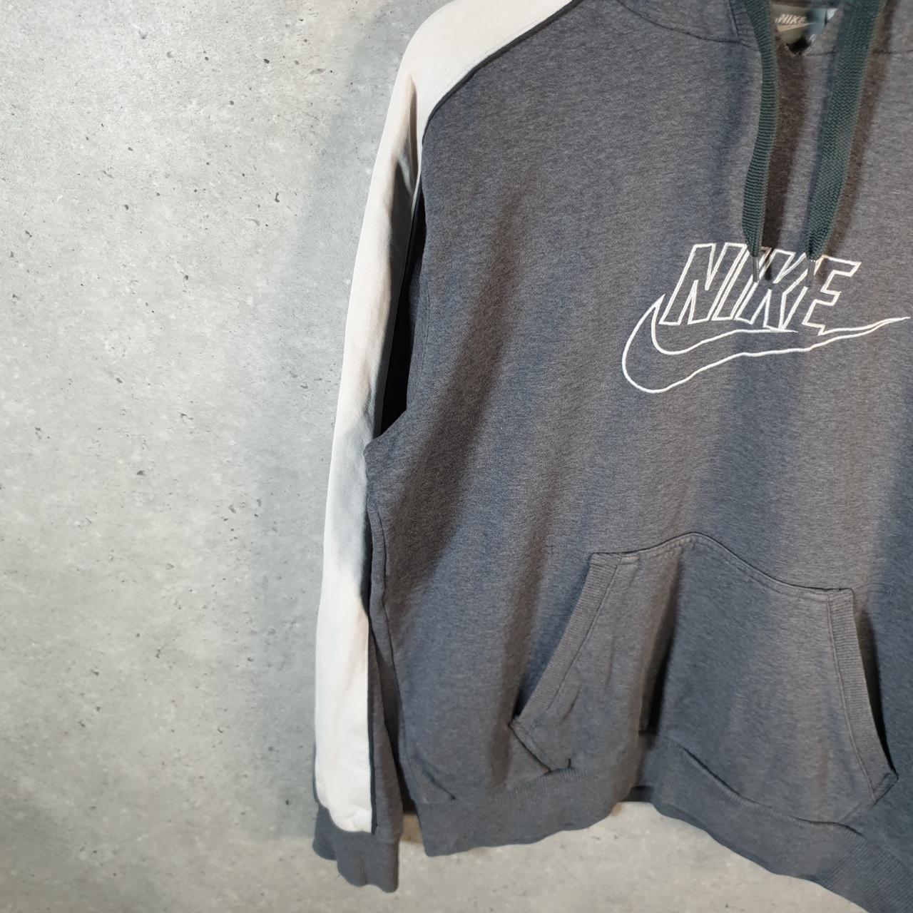 Vintage Nike 90s Spellout Club Embroidered Hoodie Men’s Medium Grey Swoosh Y2K