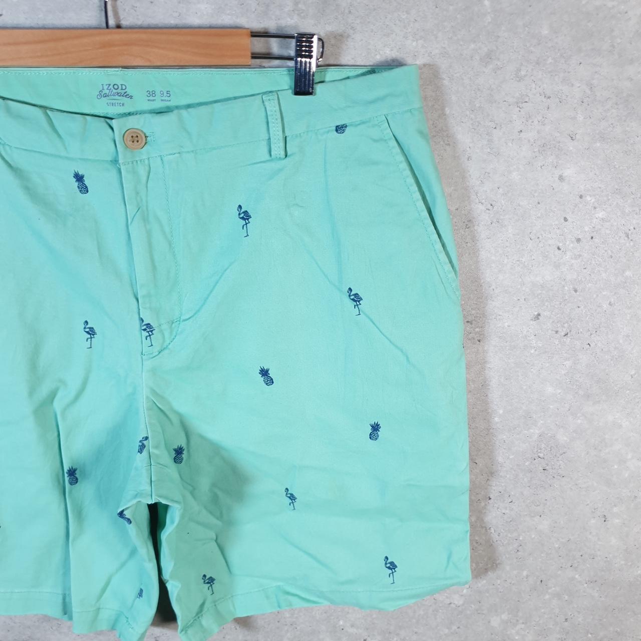 Vintage Izod Pineapple Shorts Jorts Cargo Men’s W38 Blue Baggy Cotton