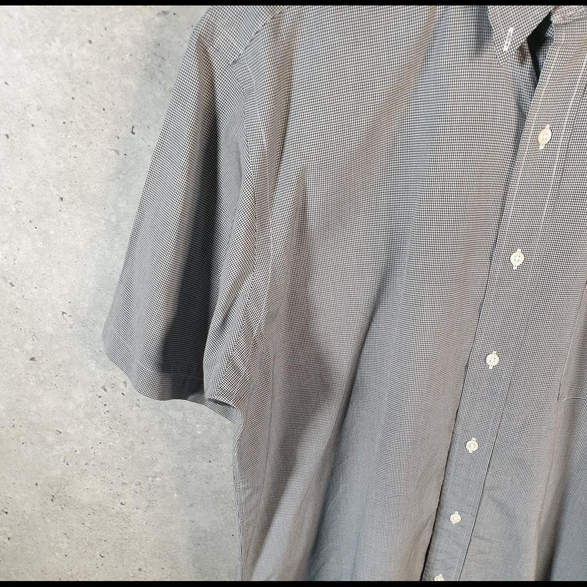 Vintage Ralph Lauren Button Down Shirt Men’s Large Grey Checkered Classic Fit Cotton