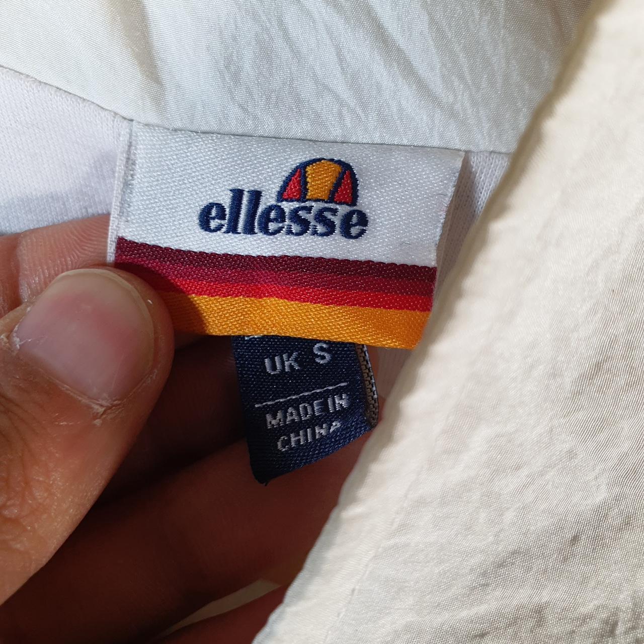 Vintage Ellesse Retro Windbreaker Track Jacket Mens Small White Full Zip