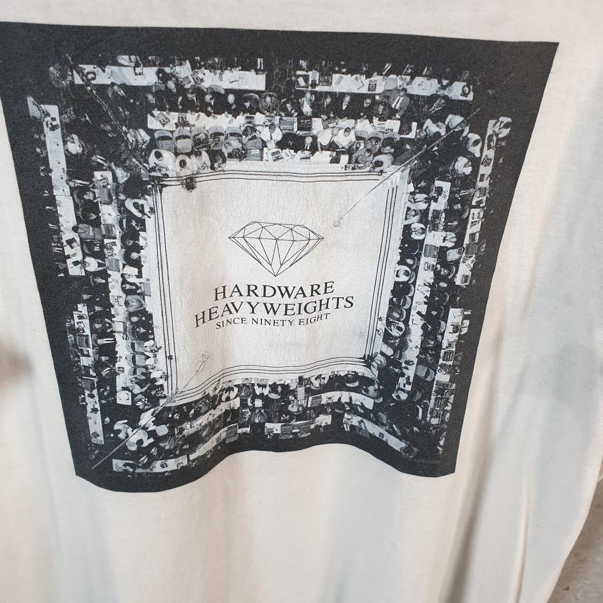 Vintage Diamond Supply Co Hardware T Shirt Men’s Large White Graphic Logo Casual C9945