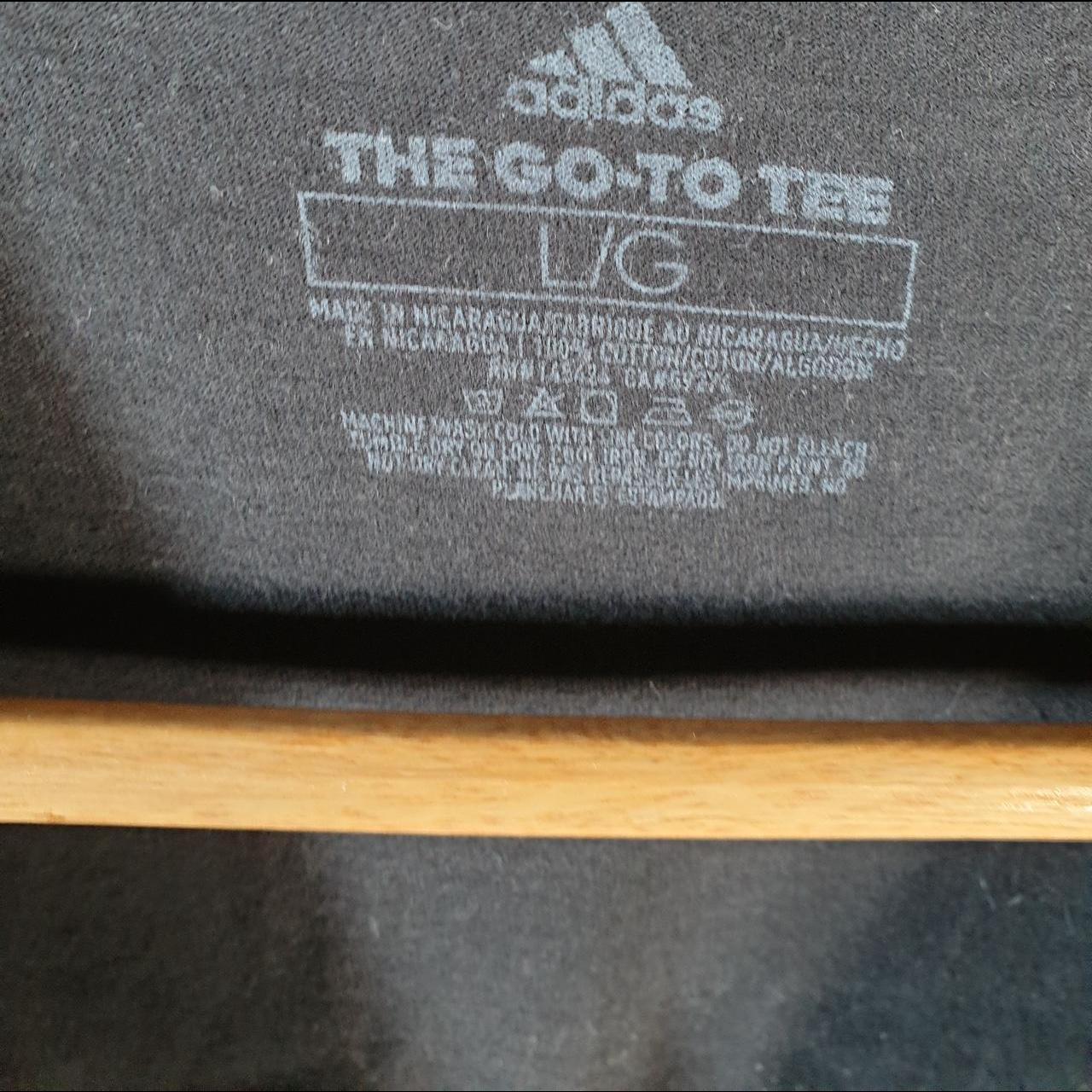 Vintage Adidas Go Tee Spellout T Shirt Shirt Men’s Large Black Three Stripes Logo Athletic C9691