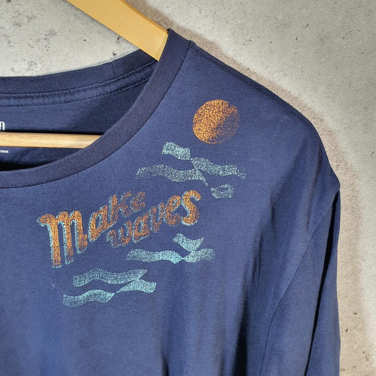 Vintage Gap Make Waves Surfing T Shirt Men’s XL Navy Blue Logo Classic Fit