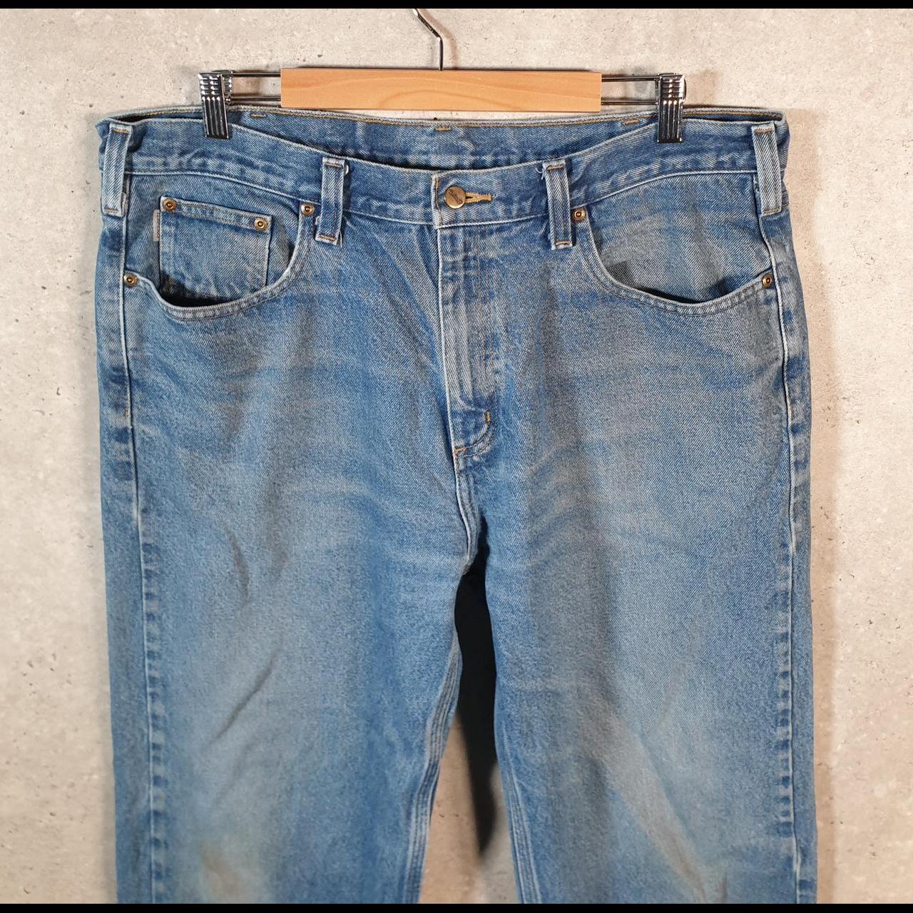 Vintage Carhartt Workwear Carpenter Jeans Mens W38 L32 Blue Denim Relaxed Fit USA