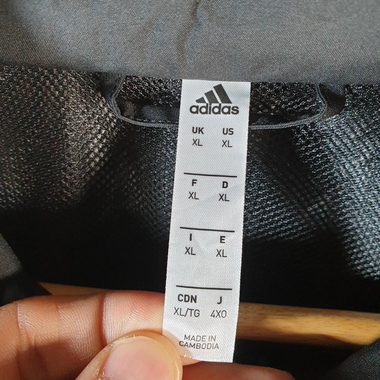 Vintage Adidas Windbreaker Track Jacket Mens XL Black USA Three Stripes Full Zip