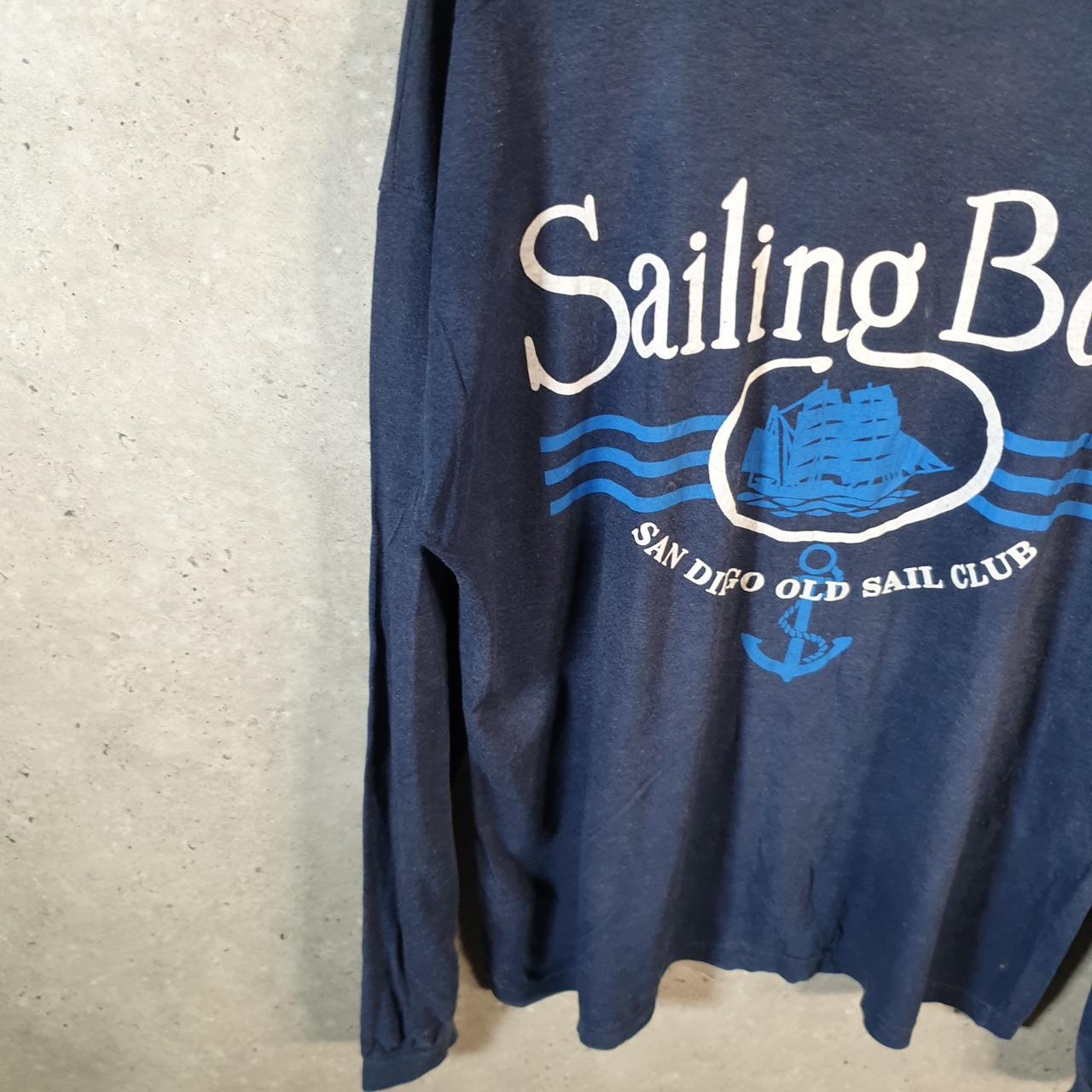 Vintage Sailing Boat San Diego Boat Club 90s T Shirt Men’s Large Navy Graphic