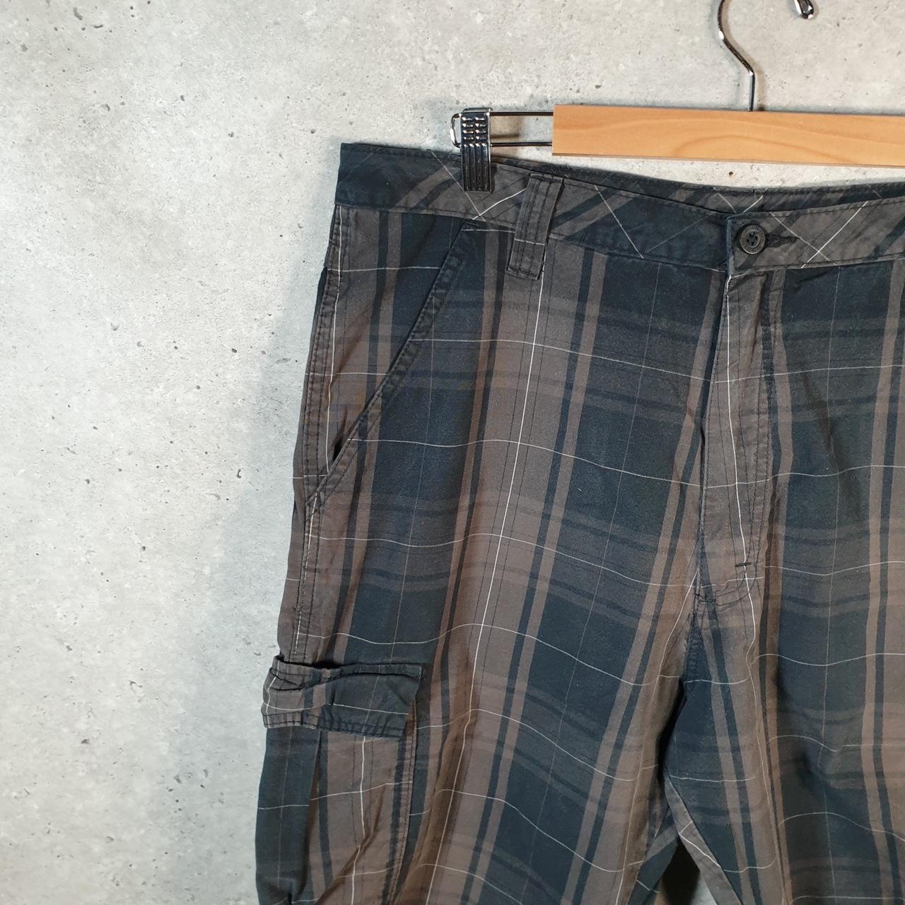 Vintage Wrangler Chino Shorts Jorts Cargo Men’s W36 Grey Checkered Baggy Cotton