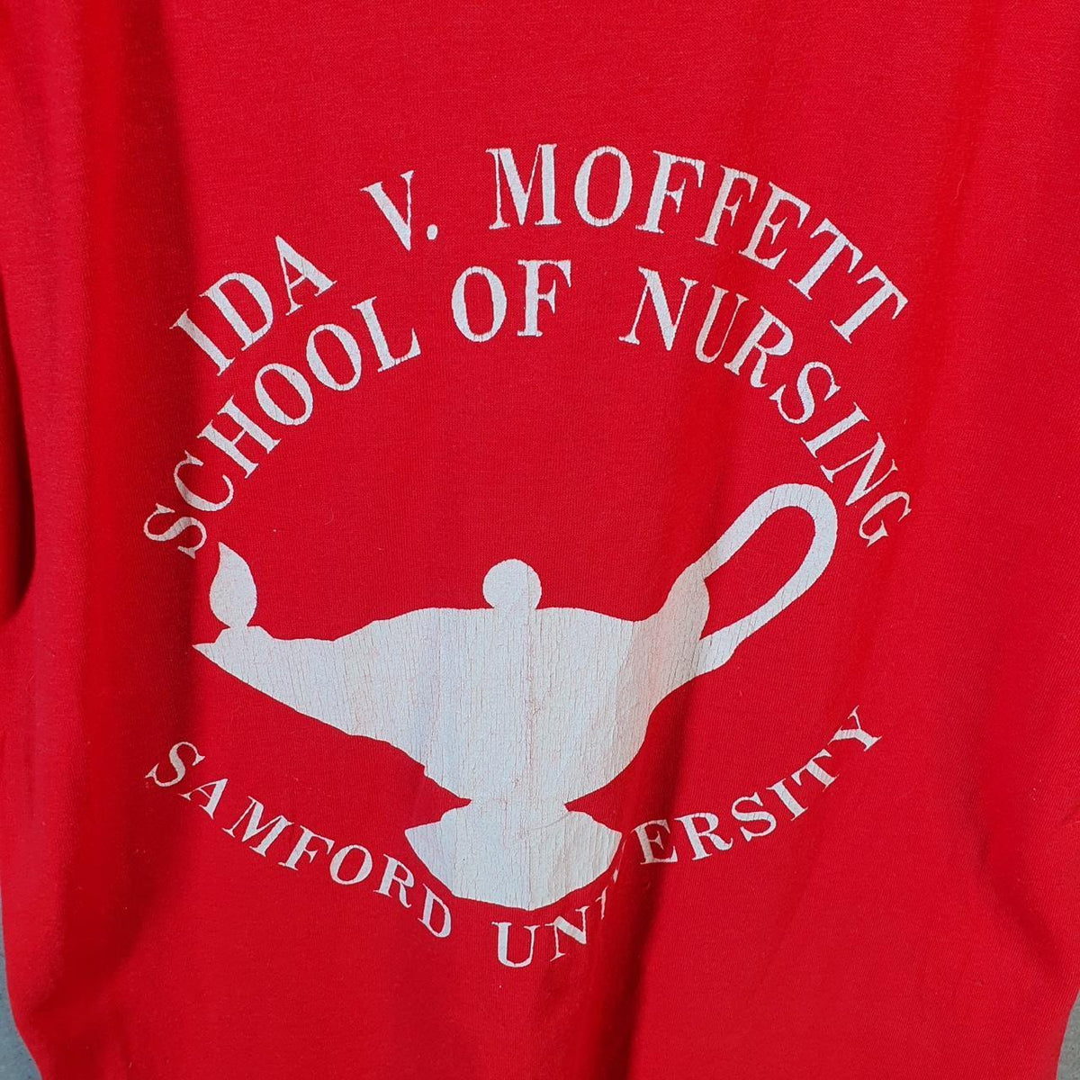 Vintage Samford Uni Nursing 90s USA Single Stitch T Shirt Men’s Small Red C9512