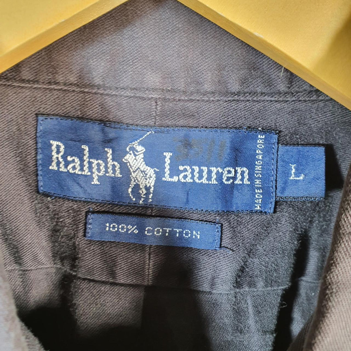 Vintage Ralph Lauren Button Down Shirt Men’s Large Black Classic Fit