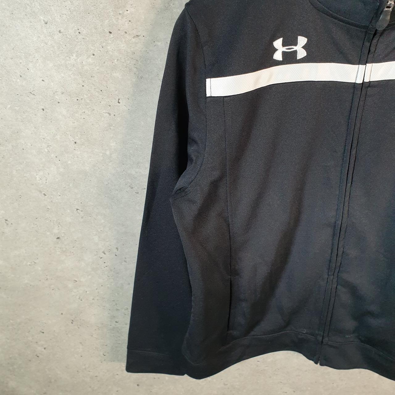 Vintage Under Armour Windbreaker Track Jacket Womens Large Black USA Full Zip