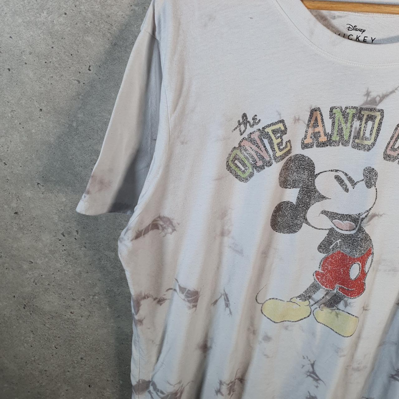 Vintage Disney Land Mickey Mouse T Shirt Womens 3XL White Tie Dye Graphic Cartoon