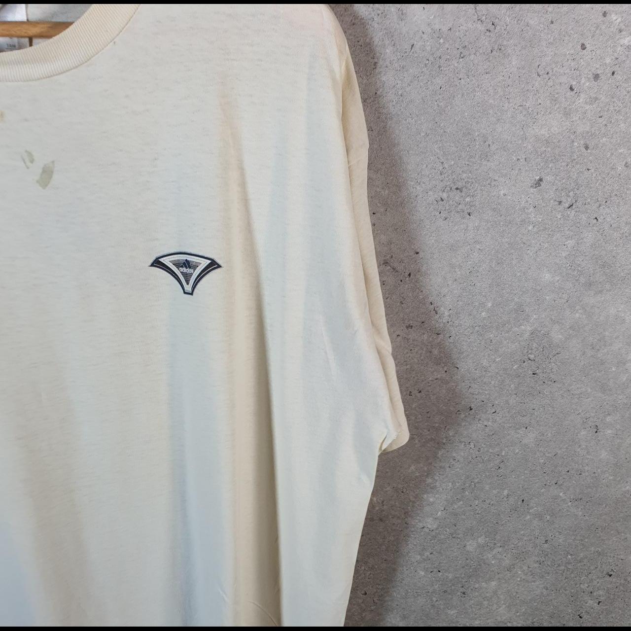 Vintage Adidas 90s Soccer Spellout T Shirt Men’s Large White Three Stripes Logo Athletic