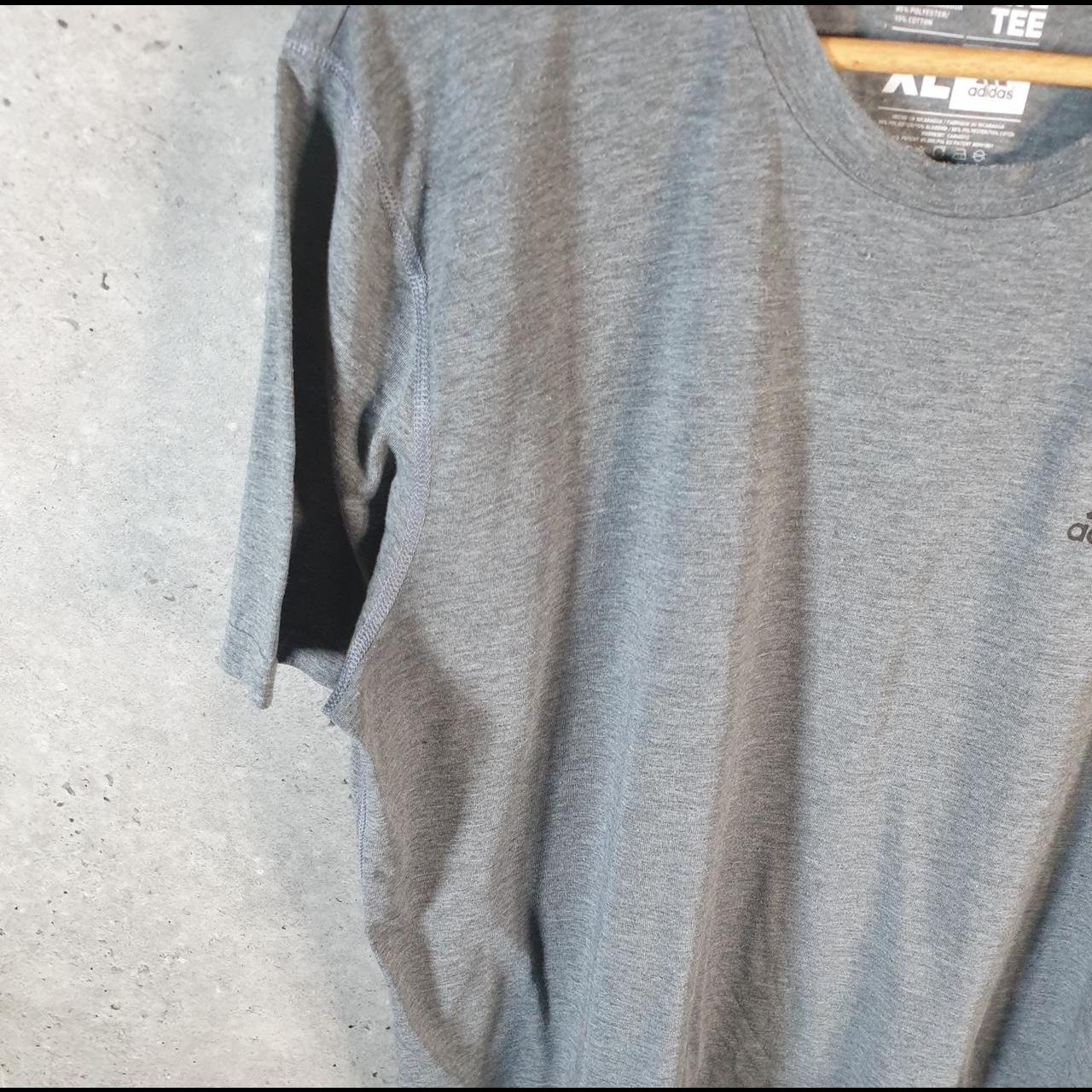 Vintage Adidas ClimaLite Ultimate T Shirt Men’s XL Grey Three Stripes Logo Athletic