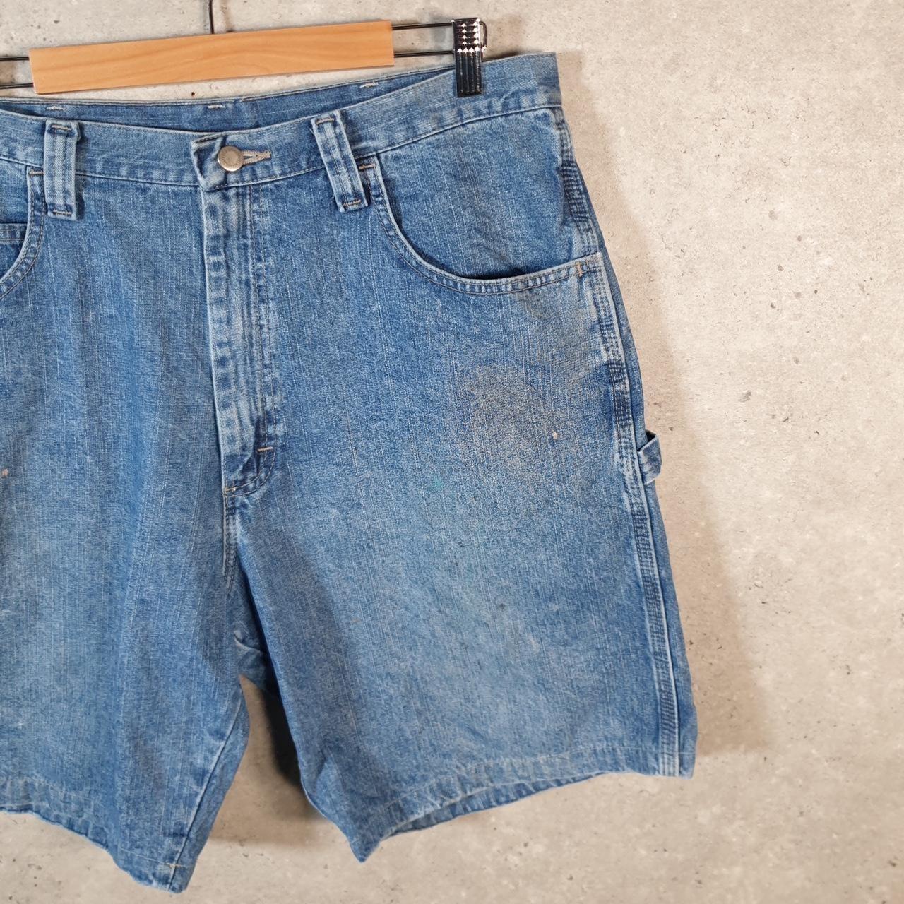 Vintage Wrangler Denim Shorts Jorts Cargo Men’s W36 Blue Baggy Cotton