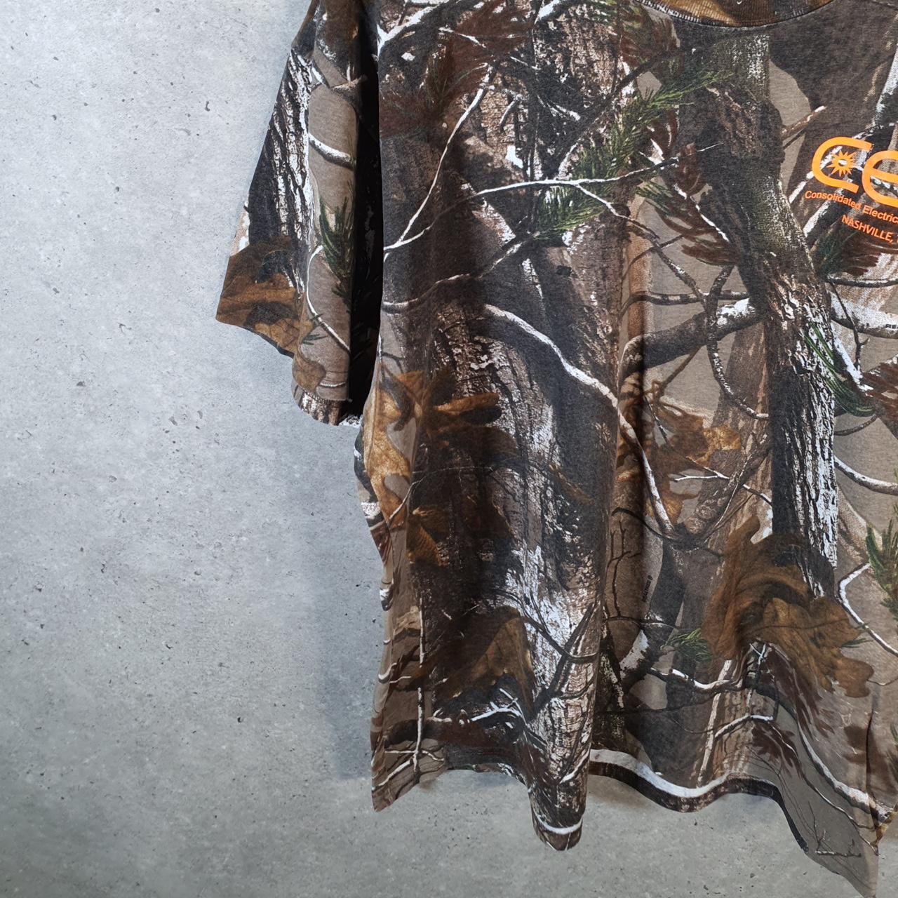 Vintage Russell Outdoors RealTree Camoflauge T Shirt Men’s XL Green Camo Short Sleeve