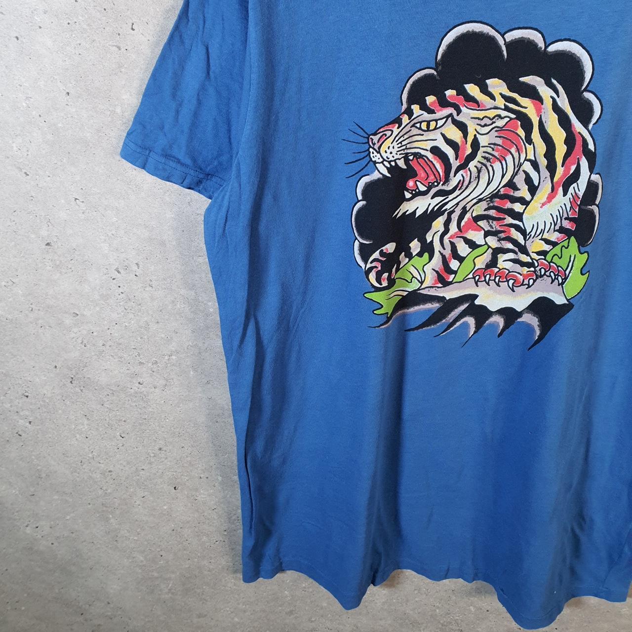 Vintage Ed Hardy T Shirt Men’s XL Blue Christian Audigier Love Heart Graphic Skull Y2K