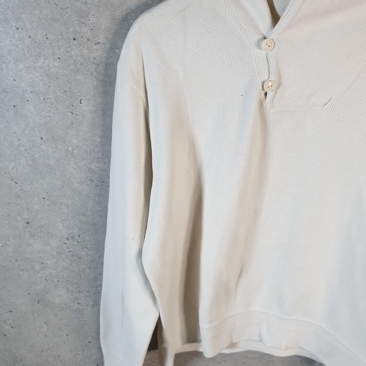 Vintage Ralph Lauren Polo 1/4 Button Sweatshirt Men’s Medium White Cotton Pullover Pony