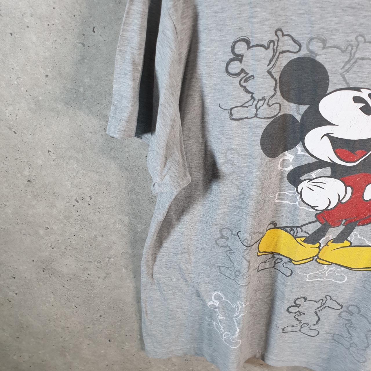 Vintage Disney Land Mickey Mouse T Shirt Womens 2XL Grey Logo Graphic Cartoon