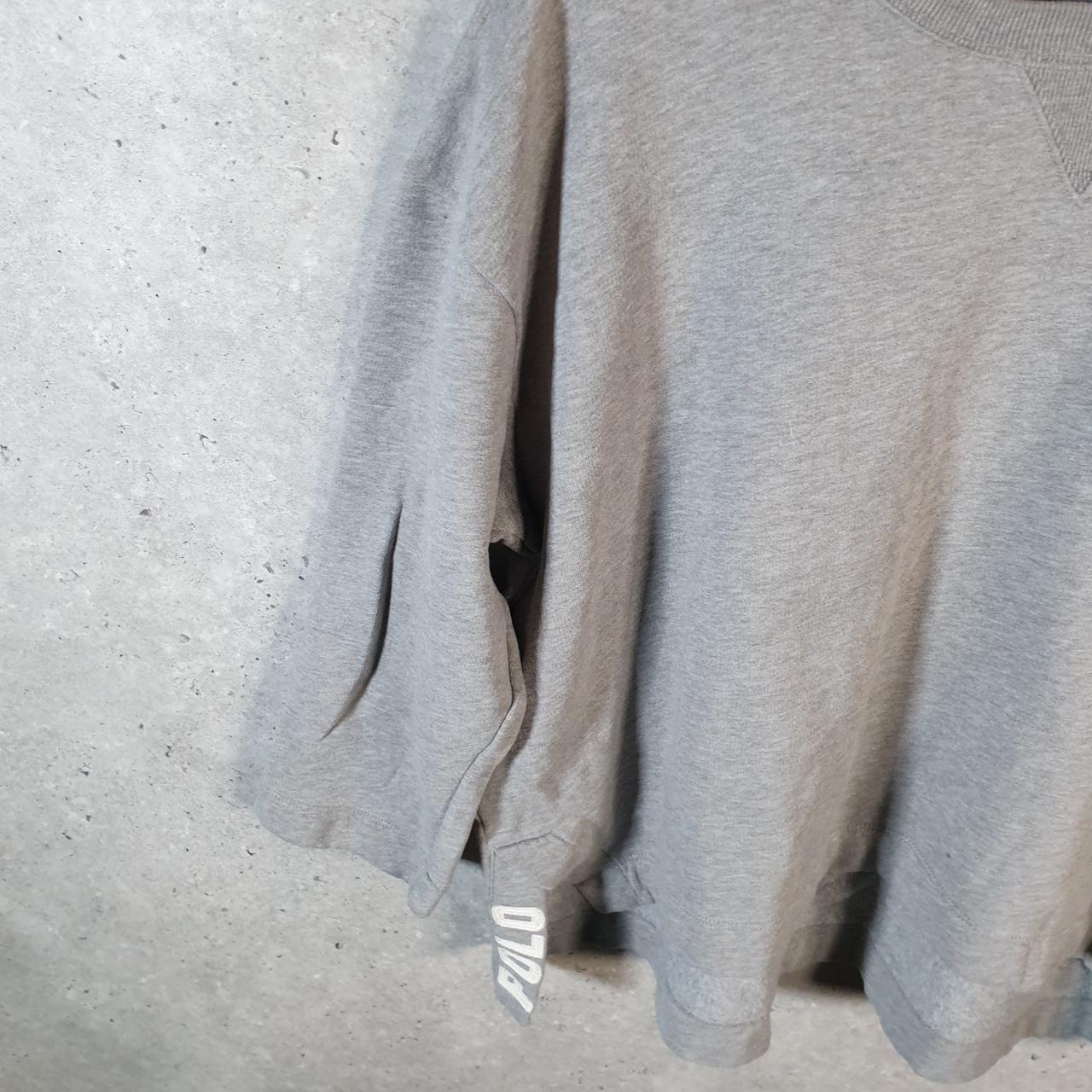 Vintage Ralph Lauren Polo Sweatshirt Womens XL Grey Cotton Pullover Pony