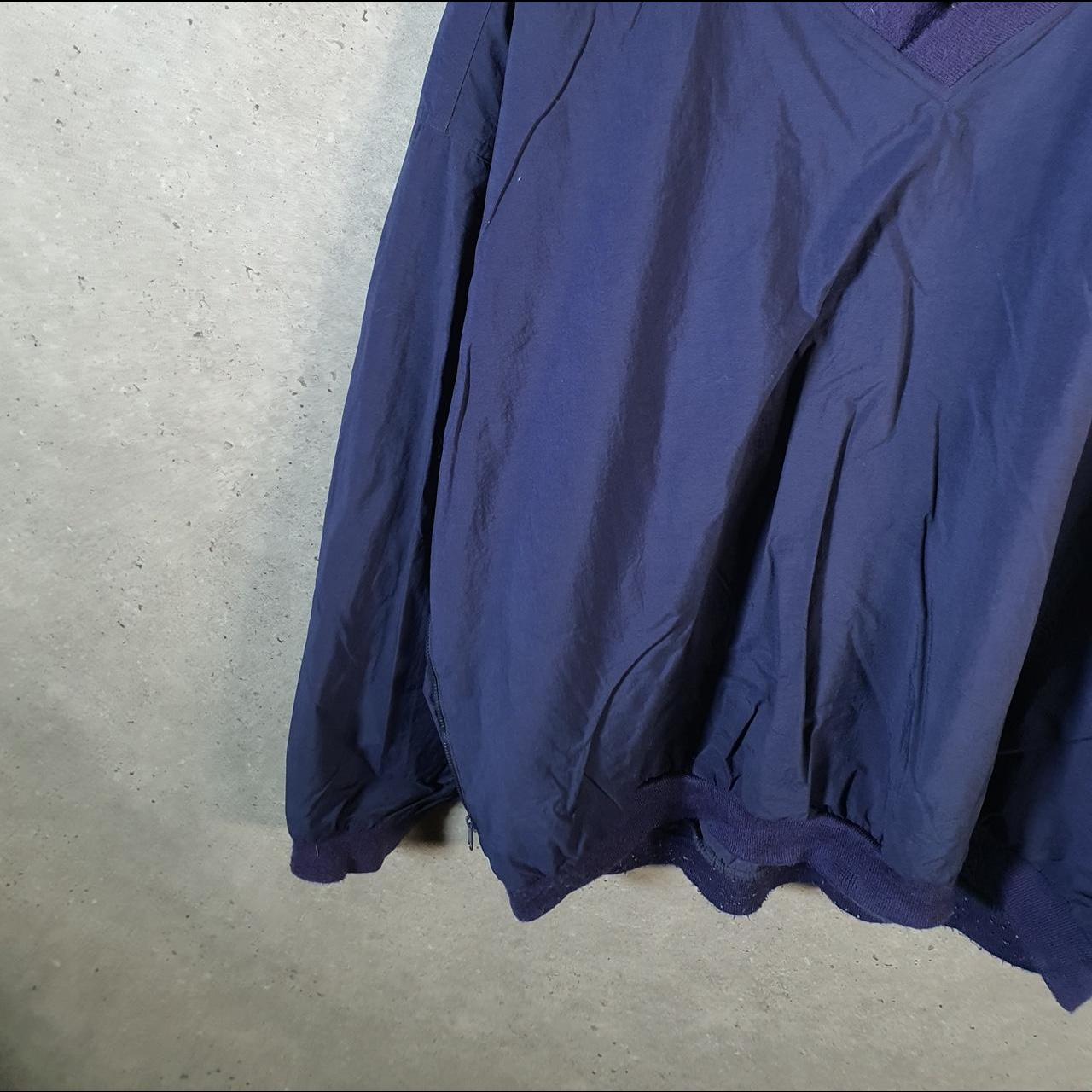 Vintage Izod Golf Shell Track Jumper Jacket Mens XL Navy Blue Three Stripes Pullover