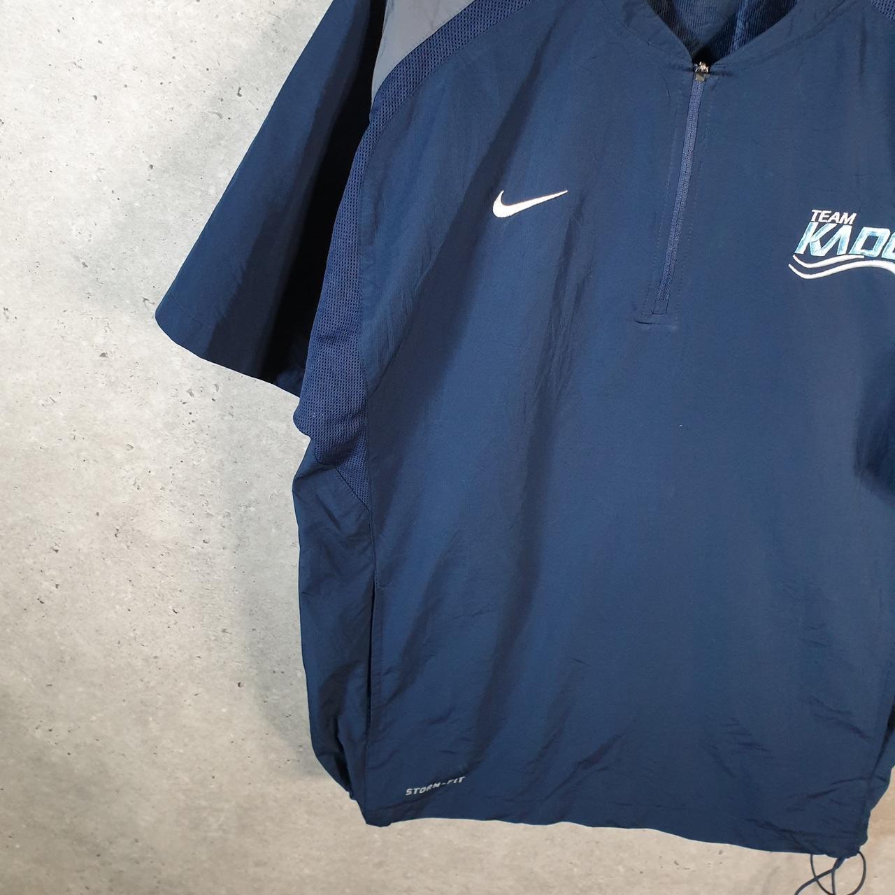 Vintage Nike Storm Fit Windbreaker Track Jacket Mens Small Blue USA Swoosh 1/4 Zip USA