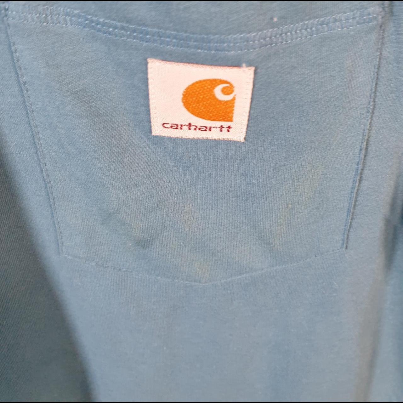 Vintage Carhartt Pocket T Shirt Men’s Large Blue Workwear Chore Utility Relaxed Fit C9178