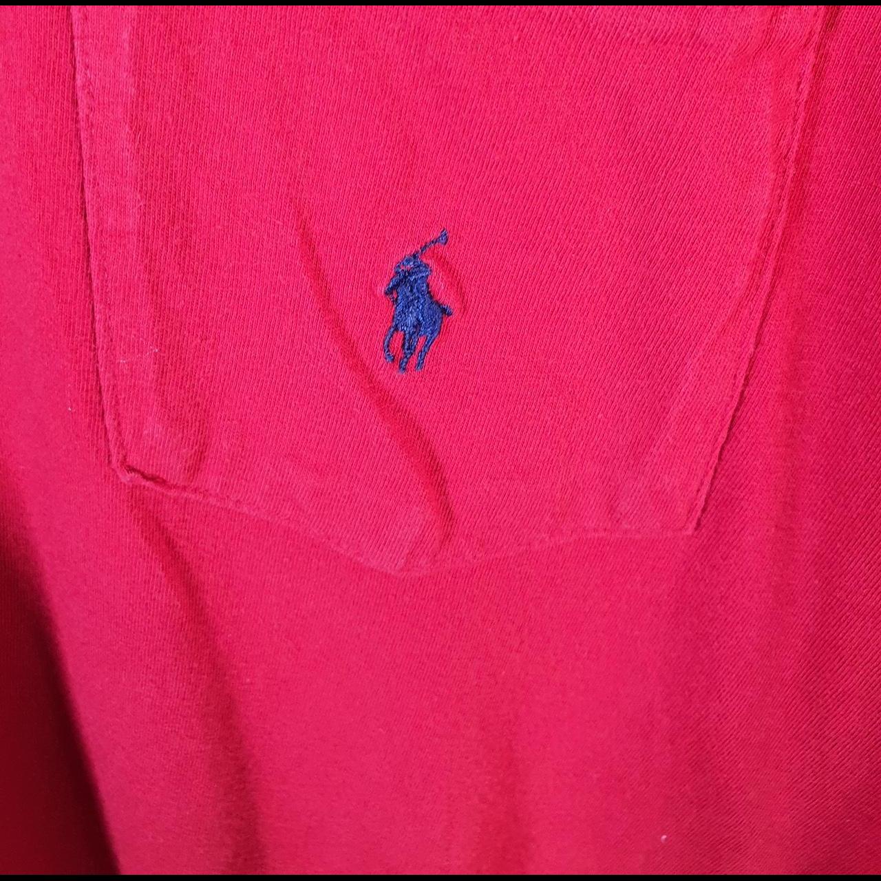 Vintage Ralph Lauren Polo T Shirt Men’s Medium Red Embroidered Pony Custom Slim Fit C9083