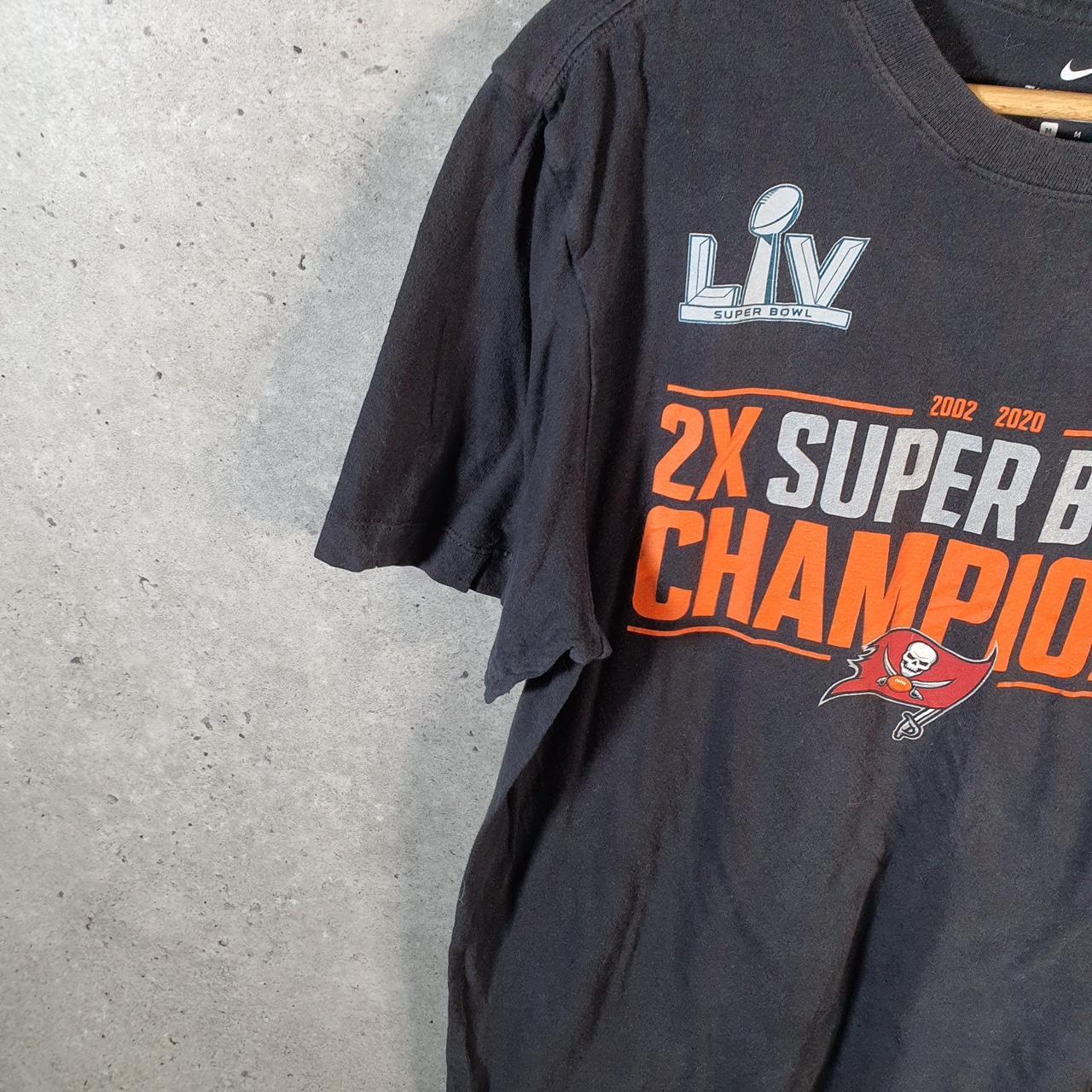 Vintage Nike 2020 Super Bowl Tamp Bay Buccaneers T Shirt Men’s Medium Black Swoosh Athletic