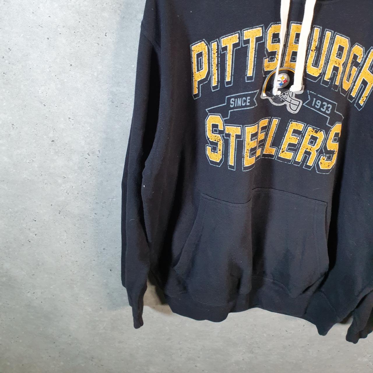 Vintage NFL Pittsburgh Steelers Hoodie Mens XL Black Pullover USA Pro Sport