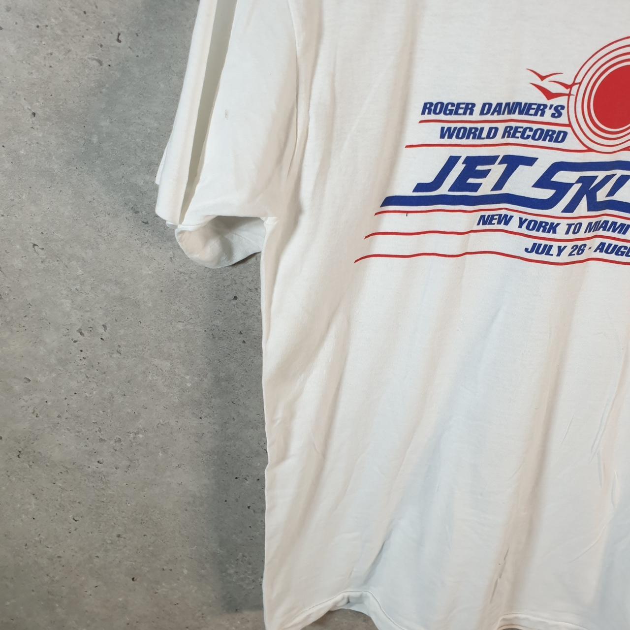 Vintage Fruit of the Loom Jet Ski Miami Roger Danner 1982 Single Stitch T Shirt Men’s Small White