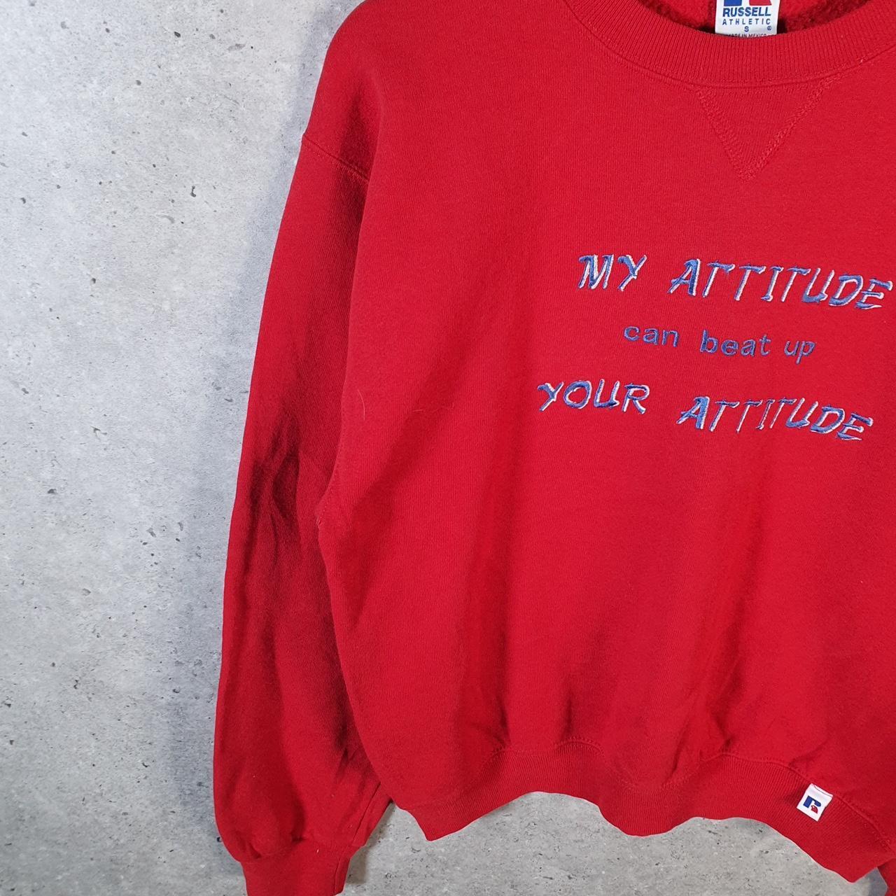 Vintage Russell Athletic Attitude Sweatshirt Men’s Small Red Baggy Blank