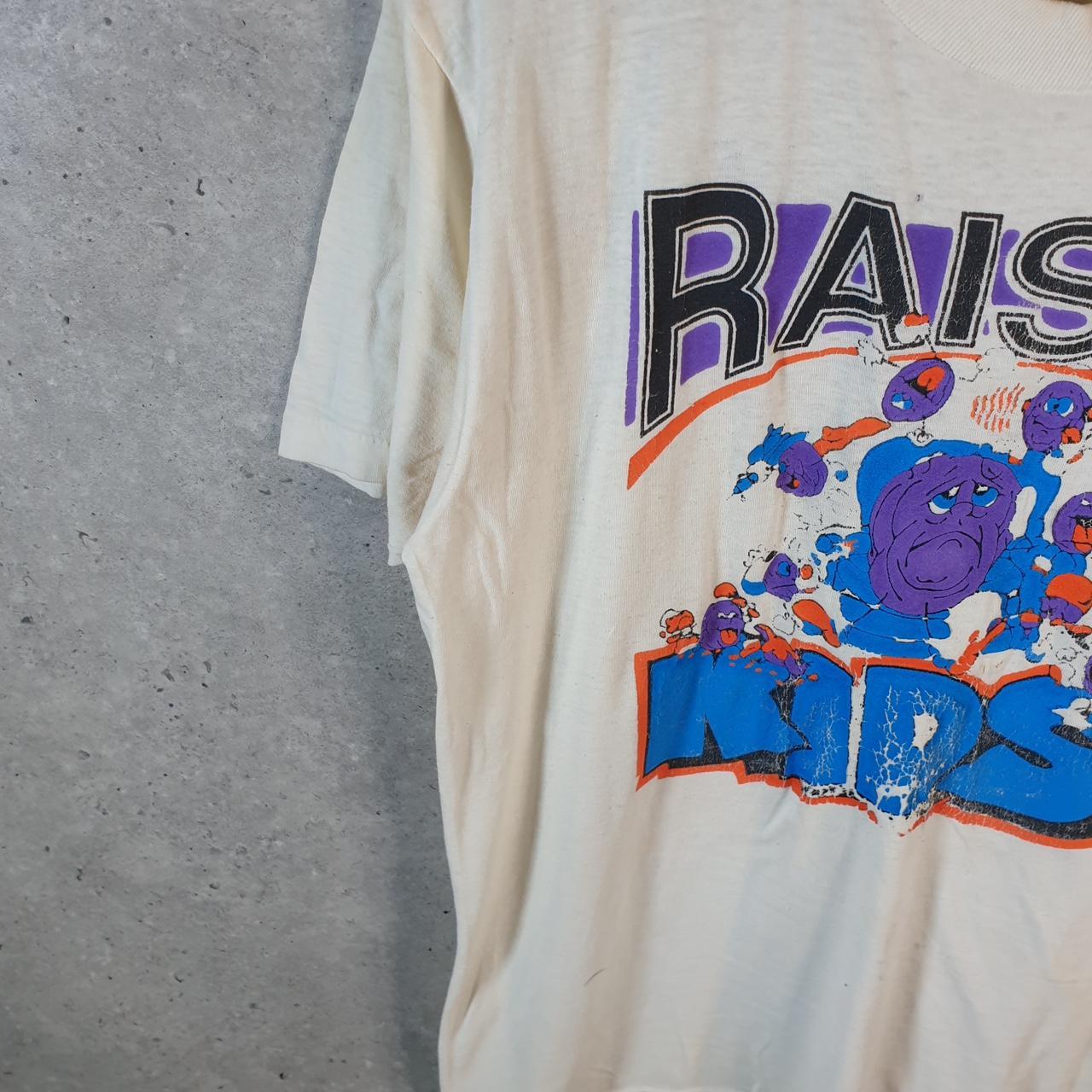 Vintage Jerzees Raisin Kids 90s USA Single Stitch T Shirt Men’s Large White