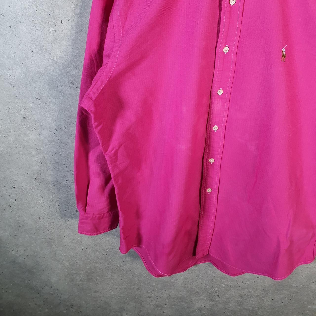 Vintage Ralph Lauren Button Down Shirt Men’s Large Pink Custom Fit Cotton Pony