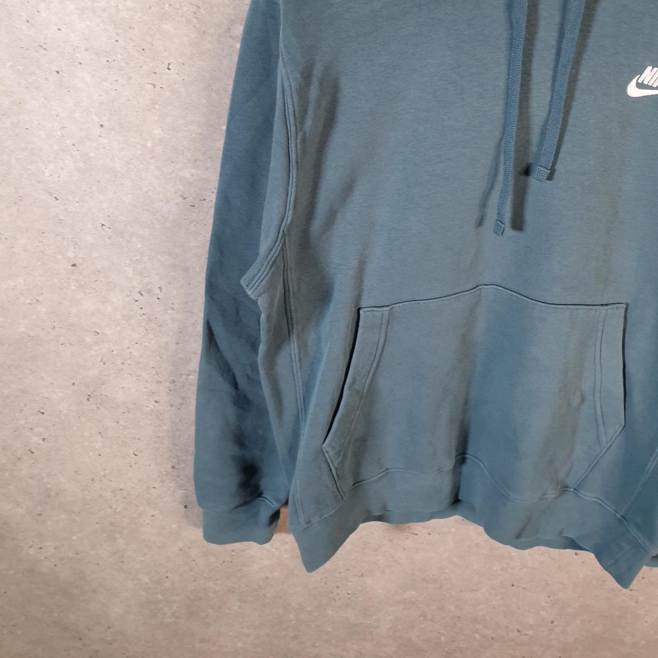 Vintage Nike Club Hoodie Men’s Small Blue Embroidered Y2K Pullover