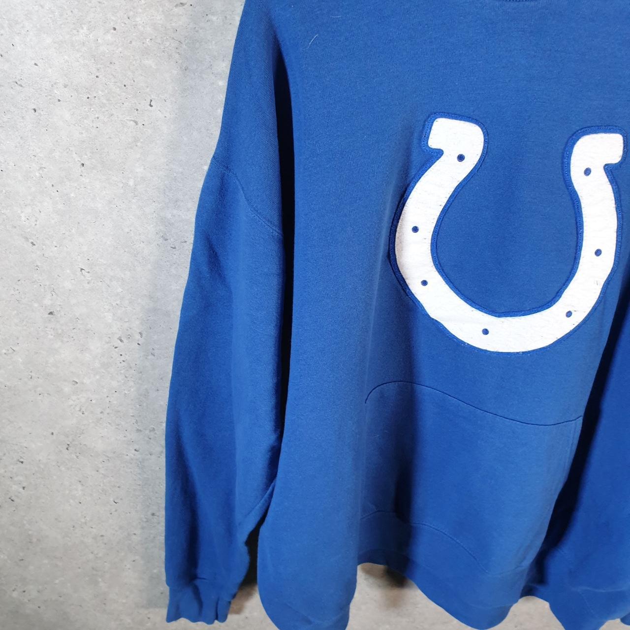 Vintage NFL Indianapolis Colts Hoodie Mens XL Blue Pullover USA Pro Sport