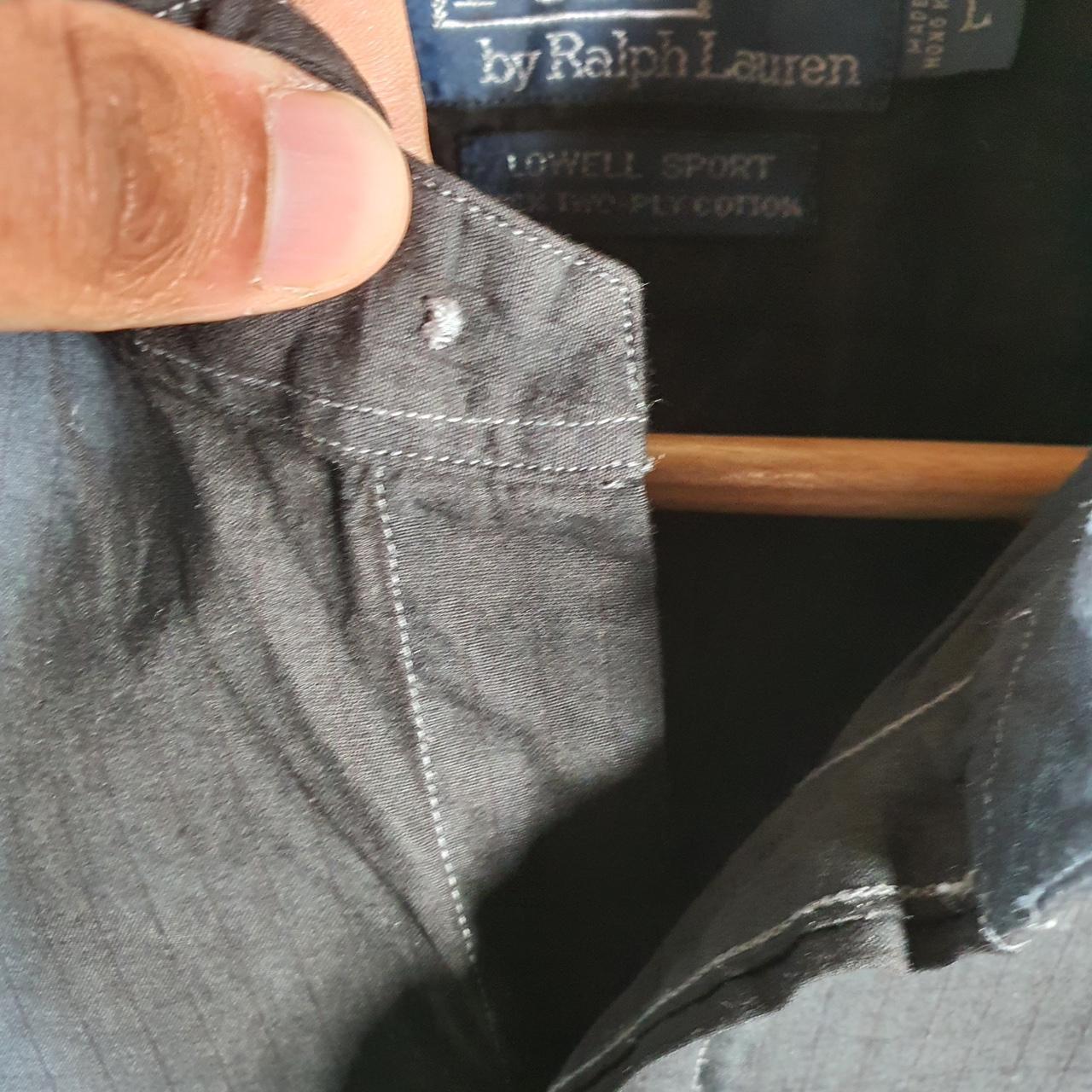 Vintage Ralph Lauren Button Down Shirt Men’s Large Black Checkered Lowell Sport Pony Casual C8497