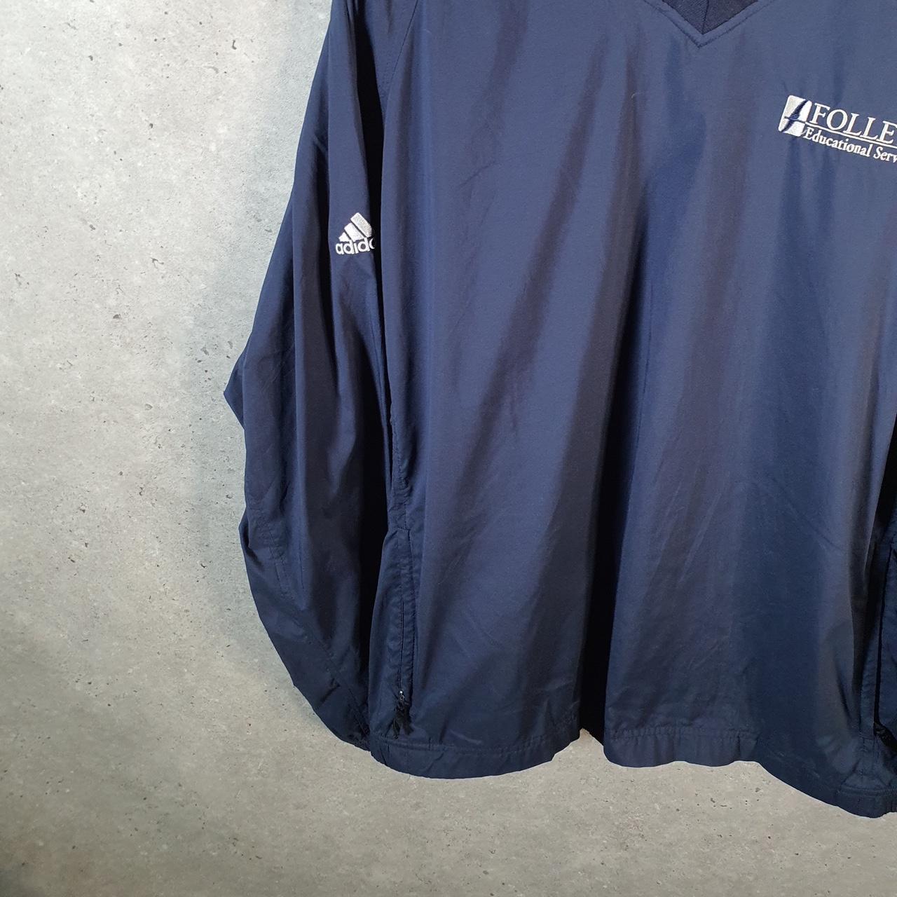 Vintage Adidas Golf Shell Track Jumper Jacket Mens XL Navy Blue Three Stripes Pullover