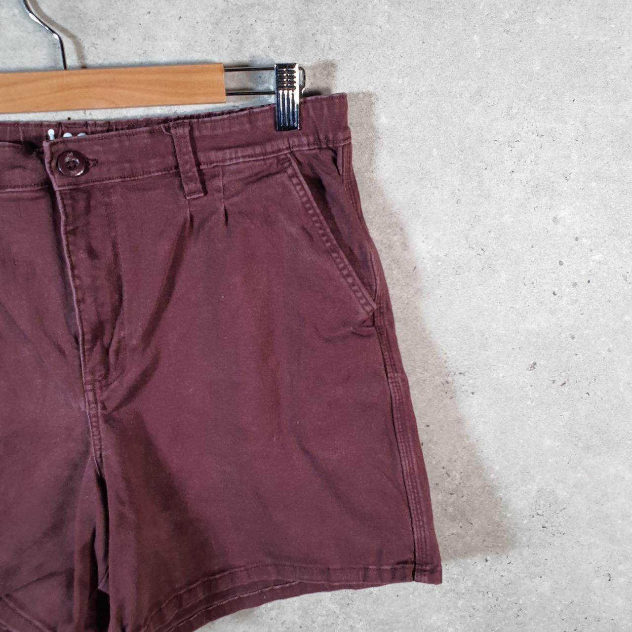 Vintage Lee Chino Shorts Jorts Cargo Womens W32 Burgundy Red Baggy Cotton A4437