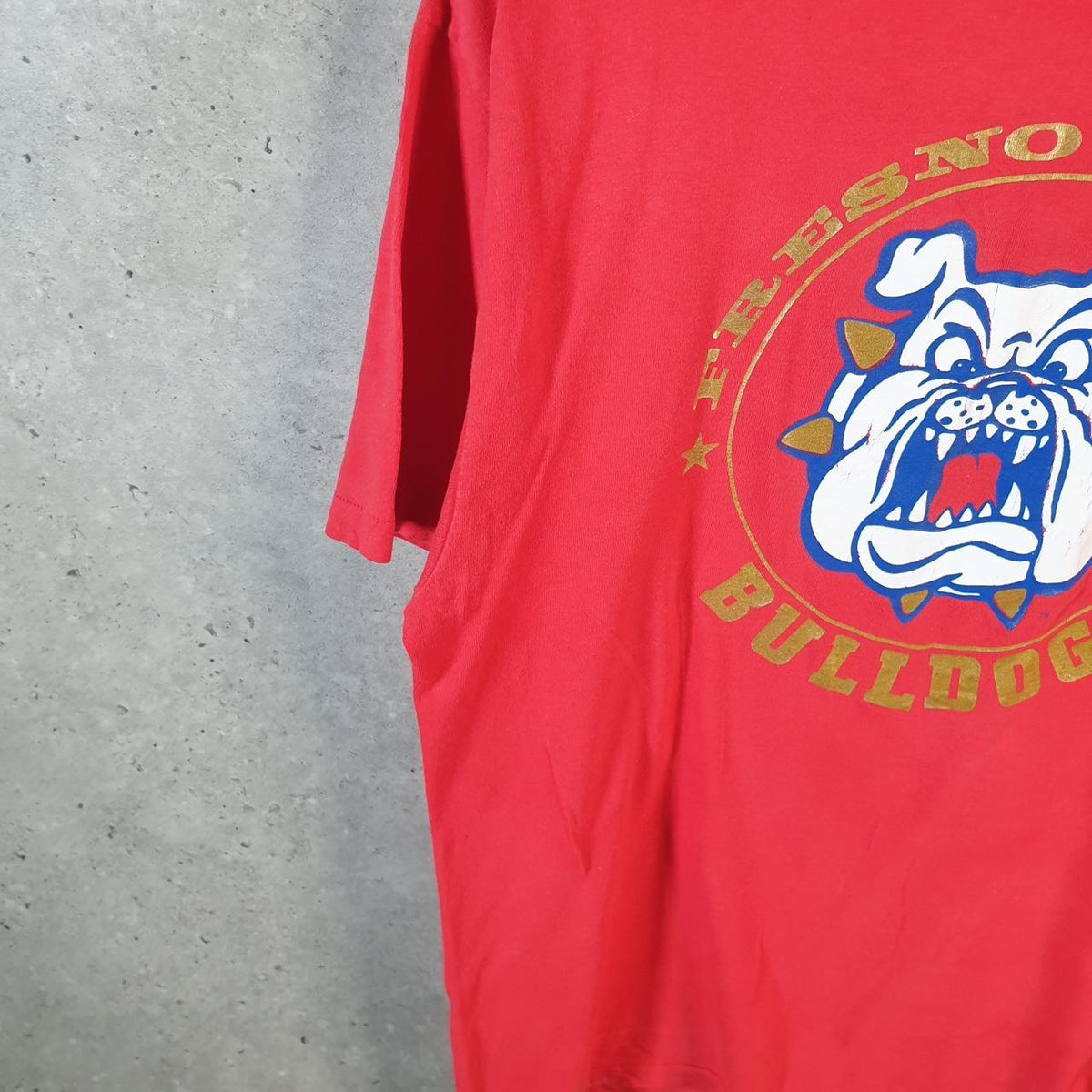 Vintage Hanes Fresno State Bulldogs USA Single Stitch T Shirt Men’s Large Red