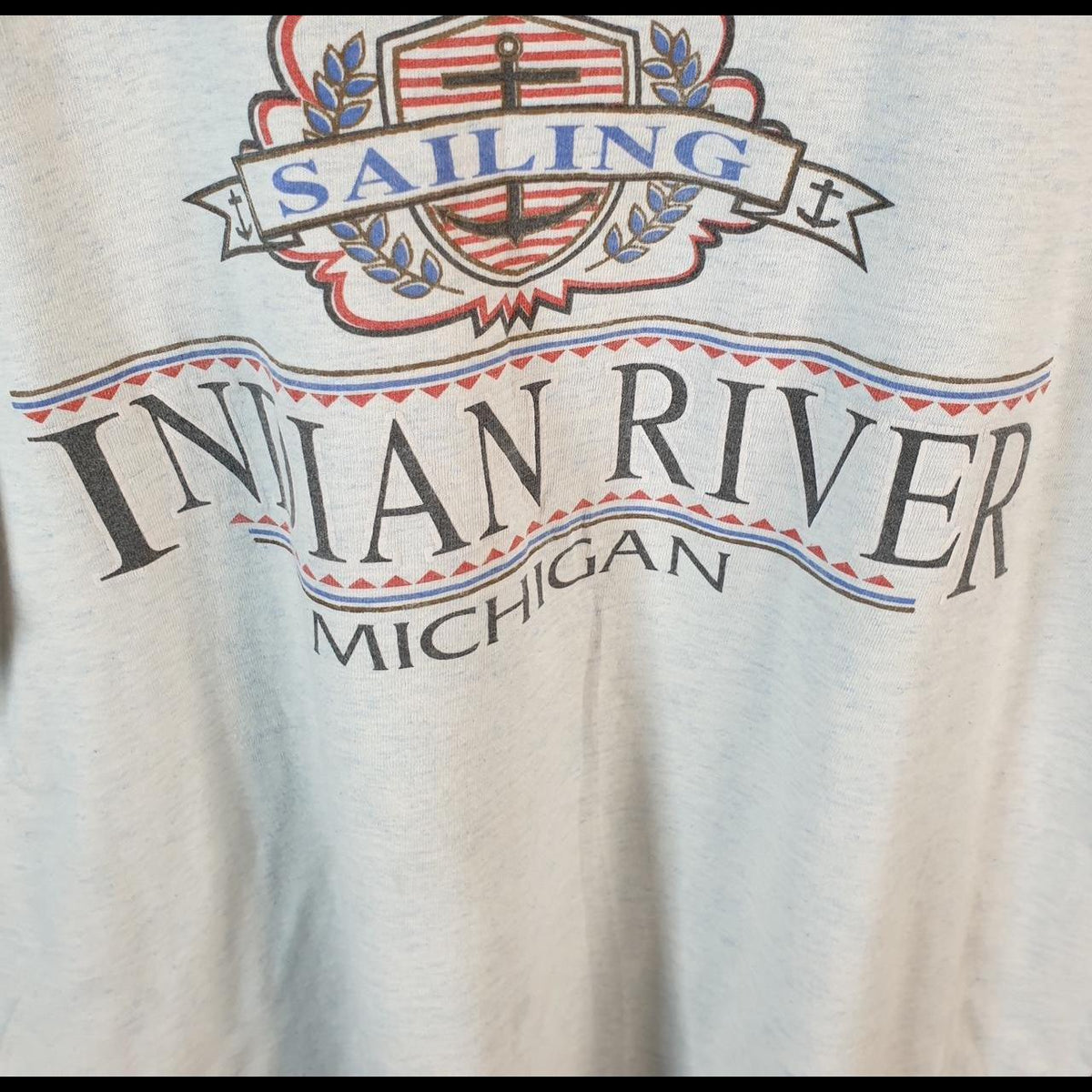 Vintage Signal Sailing Indian River Michigan 90s USA Single Stitch T Shirt Men’s Large Grey C7841