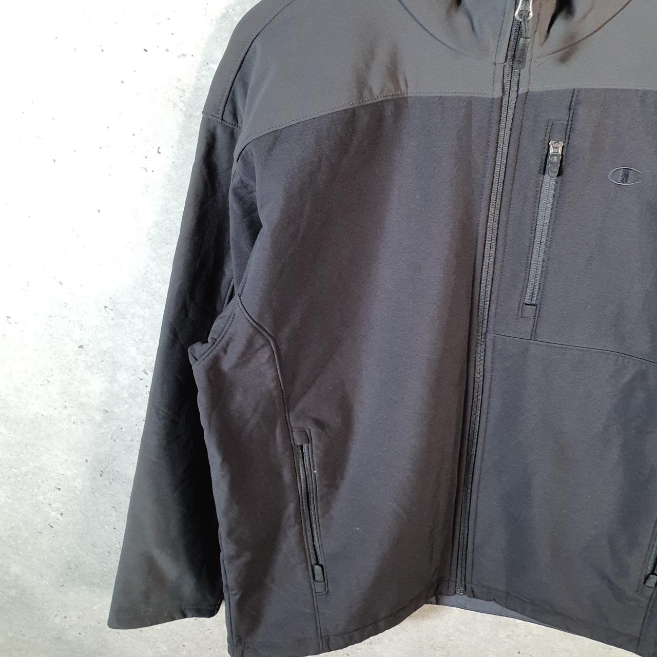 Vintage Champion Full Zip Fleece Sweatshirt Mens Large Black Embroidered Logo