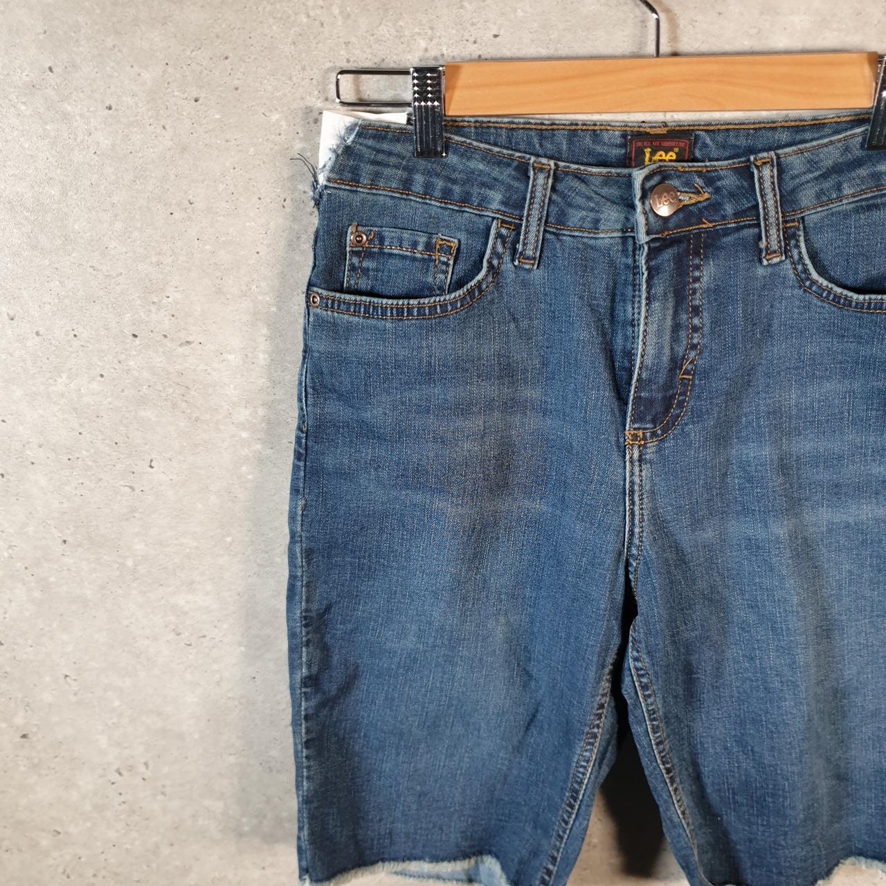 Vintage Lee Baggy Shorts Jorts Cargo Womens W28 Blue Relaxed Denim