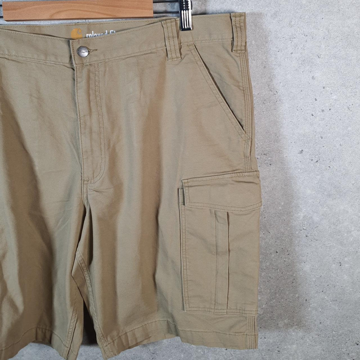 Vintage Carhartt Baggy Carpenter Shorts Jorts Cargo Men’s W42 Brown Relaxed Fit Workwear Big Fish Vintage