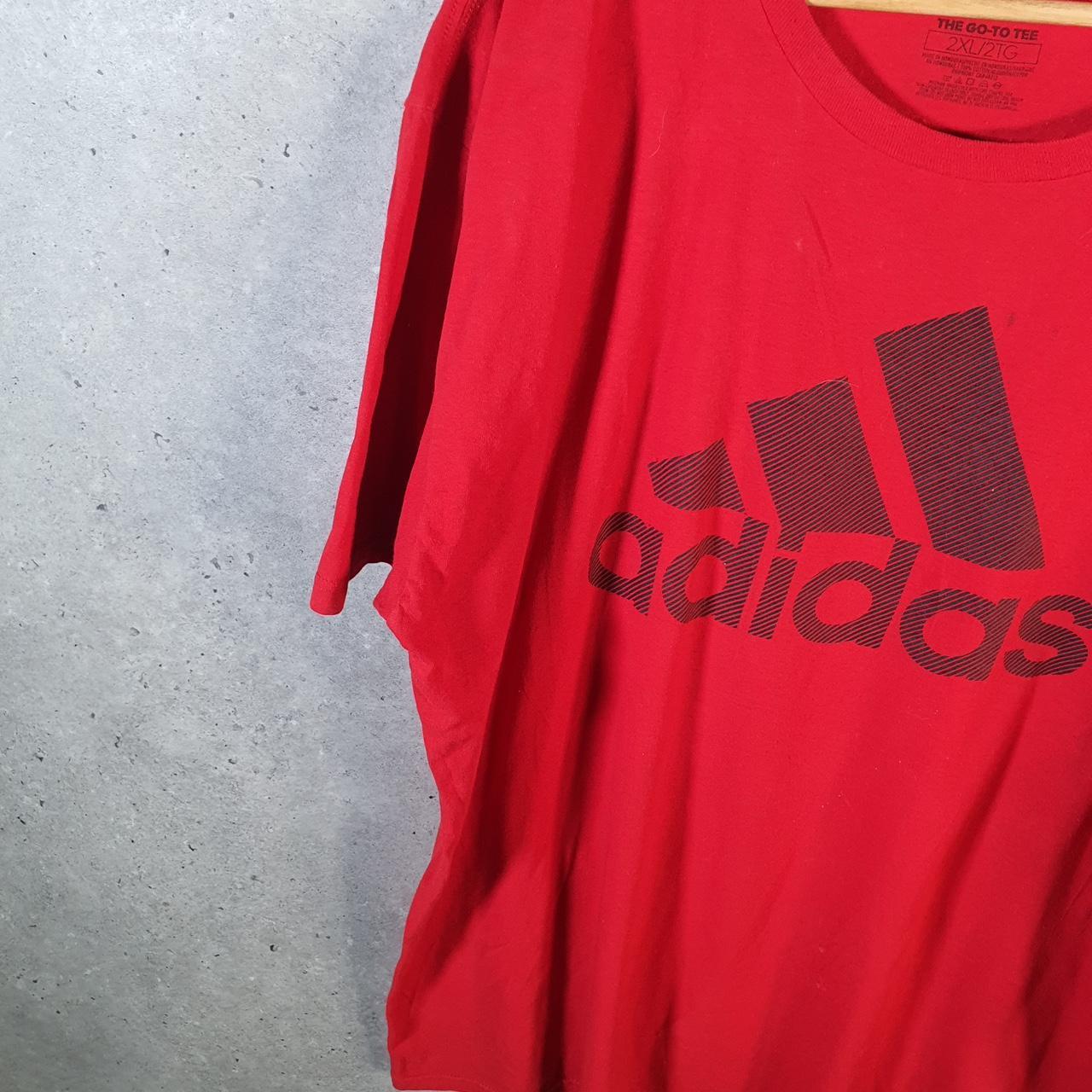 Vintage Adidas Go To Tee T Shirt Men’s 2XL Red Three Stripes Logo Athletic