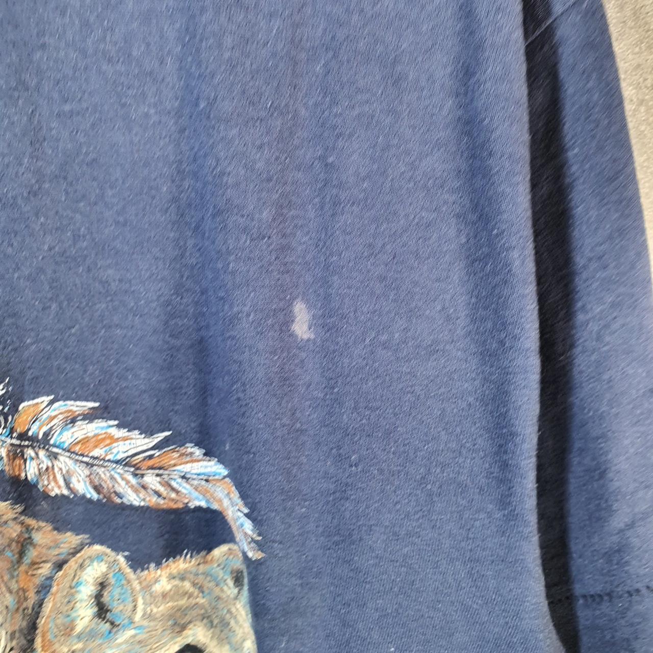 Vintage Fruit Of The Loom Wolves Native American 90s USA Single Stitch T Shirt Men’s Large Blue